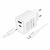Borofone BA83A 1USB-C/1USB PD/QC 20W + Type-C to Lightning Cable White
