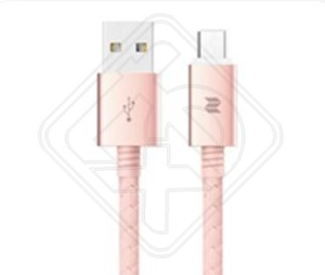 ROCK Space Metal&Leather (200mm) MicroUSB Rose Gold