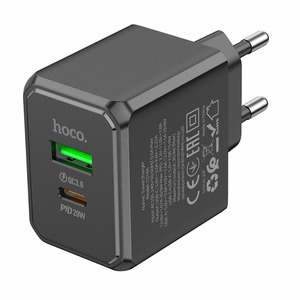 Hoco CS14A Ocean 1USB 1USB-C PD/QC 20W Black