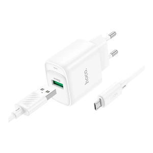Hoco C140A Smart QC3.0 18W + MicroUSB Cable White