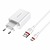 Borofone BA21A 1USB-A 3A QC3.0 18W + Type-C Cable White