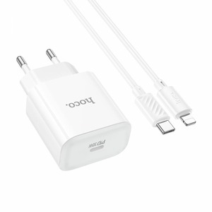 Hoco C76A Pro Type-C PD/QC 30W + Type-C to Lightning Cable White