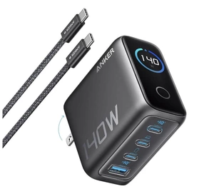 Anker Laptop GaN Charge 140W + Type-C to Type-C Cable Black (B2697GZ1)