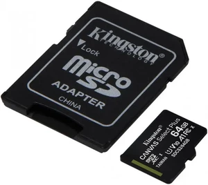 microSDXC 64GB Kingston Canvas Select Plus Class 10 UHS-I U1 V10 A1 +SD-adapter (SDCS2/64GB)