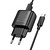 Hoco C141A Smart 2USB 10.5W + Type-C Cable Black