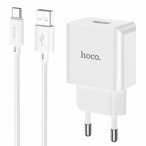 Hoco C106A Leisure single port + Type-C Cable White