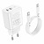 Borofone BN9 Reacher PD/QC 35W + Type-C to Type-C Cable White