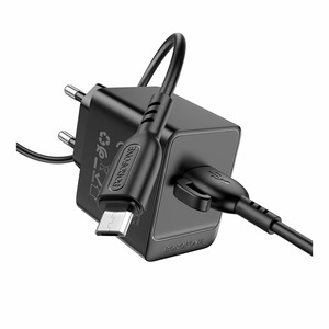 Borofone BAS12A 1USB QC3.0 18W + MicroUSB Cable Black