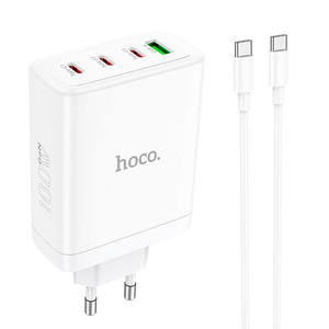 Hoco N31 Leader GAN PD 100W/QC 22.5W + Type-C to Type-C Cable White