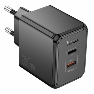 Hoco CS16A 1USB-C/1IP PD/QC 20W Black