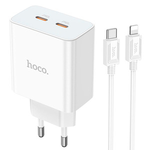 Hoco C108A Leader PD35W/QC + Type-C to Lightning Cable White