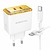 Borofone BAS33A 2USB-C 45W + Type-C to Type-C Cable White