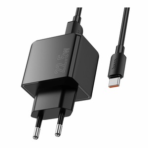 Hoco CS17A USB-A QC 22.5W + Type-C Cable Black