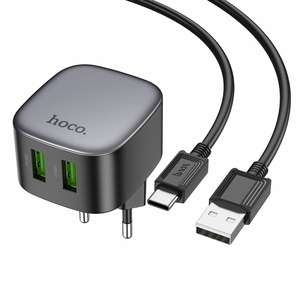 Hoco CS34A 2USB-A 18W + Type-C Black