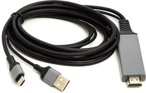 PowerPlant HDMI (M) - USB (AM) / Type-C (M), 1 м (CA912025)