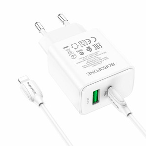 Borofone BA67A PD20W+QC3.0 + Type-C to Lightning Cable White