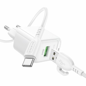 Borofone BAS42A 1USB QC3.0 18W + Type-C Cable White