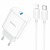 Hoco C104A Stage single port PD20W + Type-C to Lightning Cable White