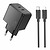Hoco CS16A 1USB-C/1IP PD/QC 20W + Type-C to Lightning Black