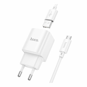 Hoco C145A 1USB QC 18W + MicroUSB Cable White