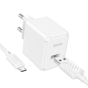 Hoco CS11A 1USB 2.1A + MicroUSB Cable White