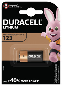 Літієва батарейка Duracell High Power 123 3V, (CR123 / CR123A / CR17345)