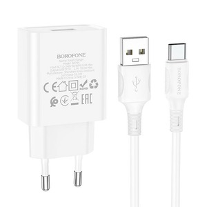 Borofone BA74A Aspirer USB 10.5W + Type-C Cable White