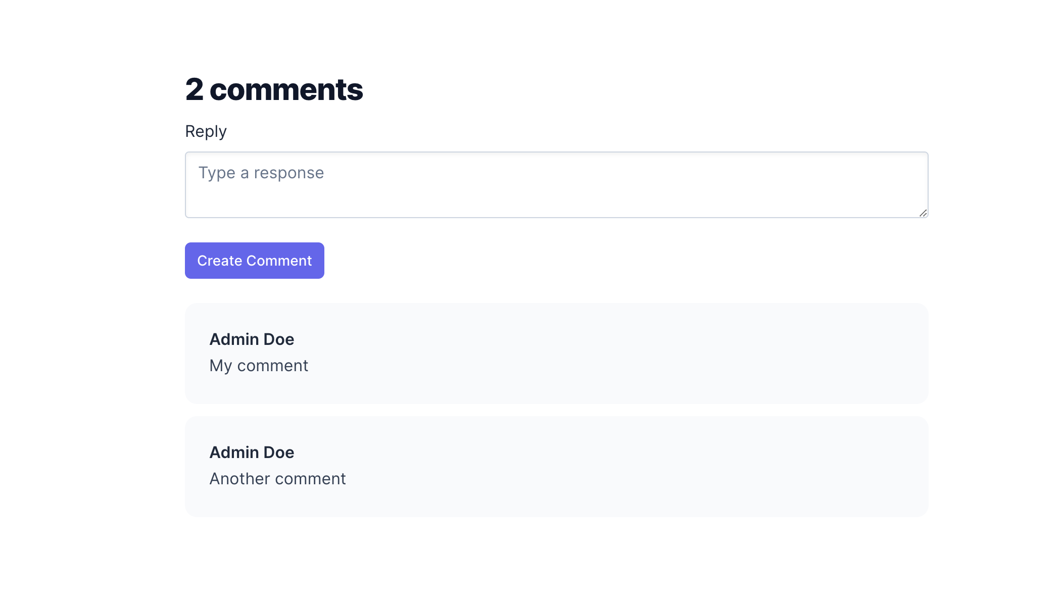 hotwire comments basic commenting UI screenshot