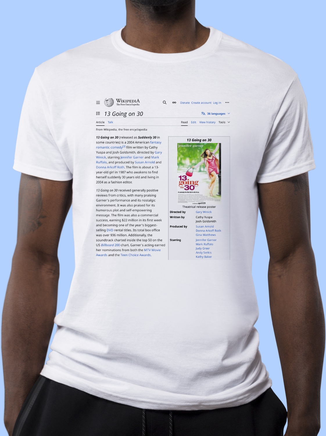 13_Going_on_30 Wikipedia Shirt