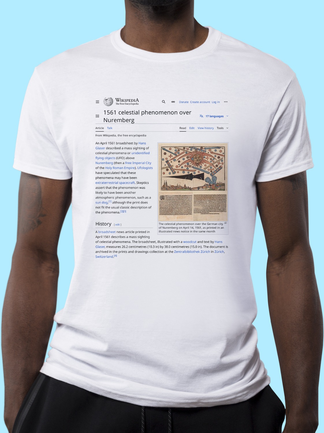 1561_celestial_phenomenon_over_Nuremberg Wikipedia Shirt