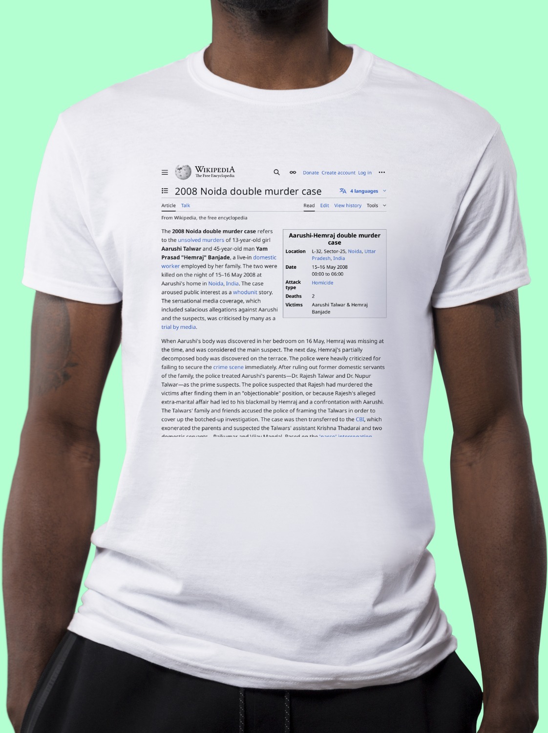 2008_Noida_double_murder_case Wikipedia Shirt