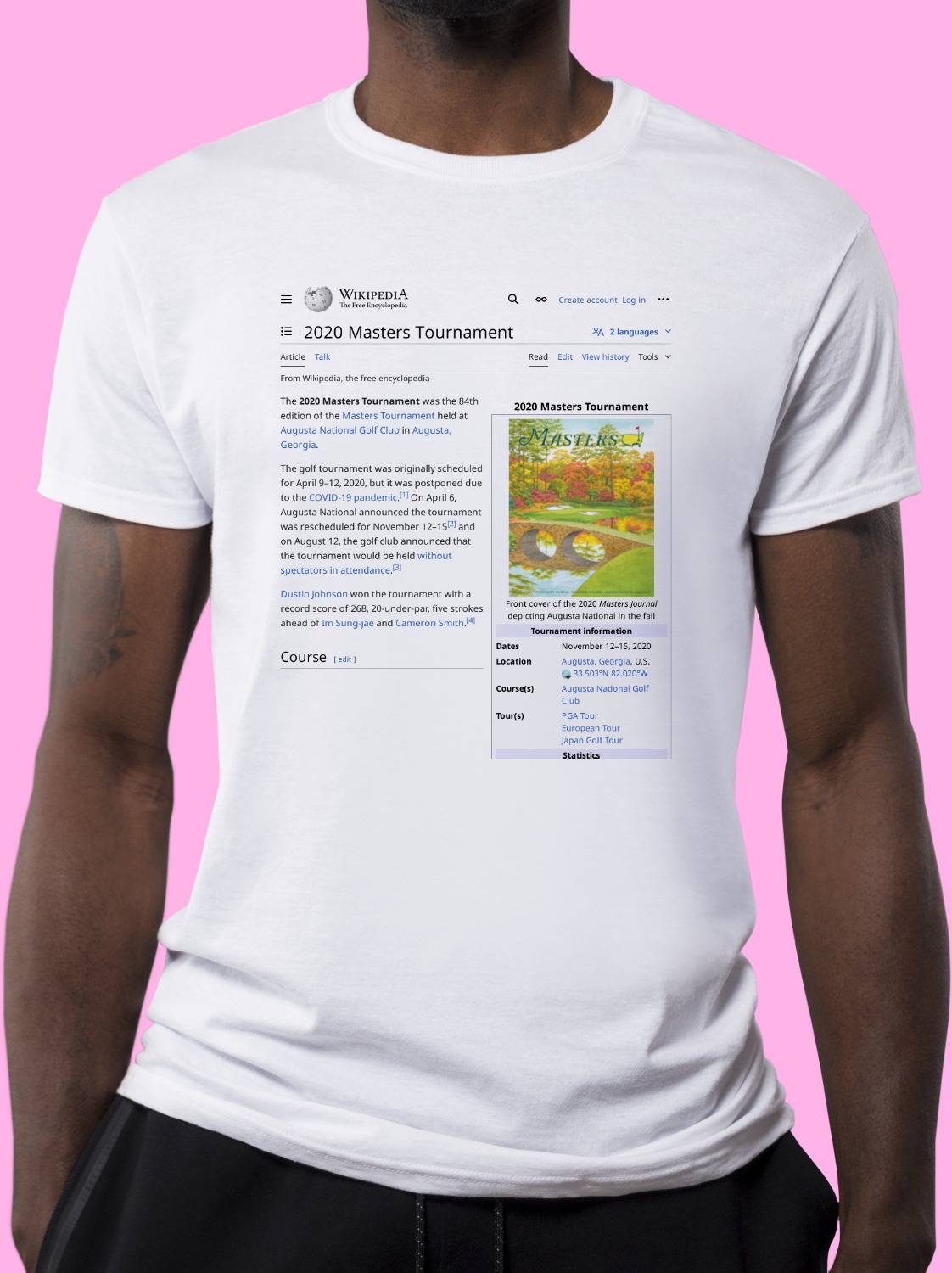 2020 Masters Tournament Wikipedia T-Shirt