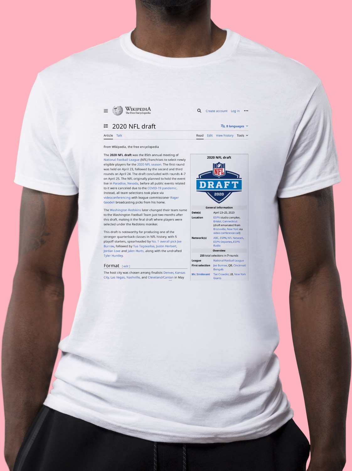 2020_NFL_Draft Wikipedia Shirt