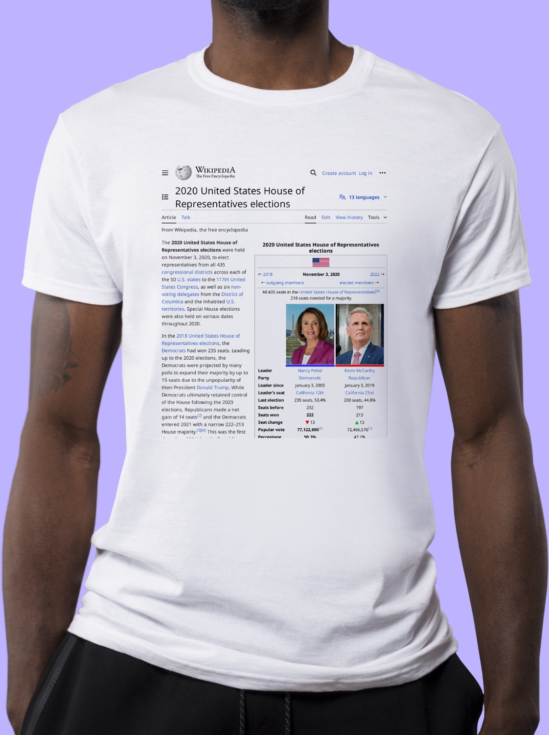 2020_United_States_House_of_Representatives_elections Wikipedia Shirt