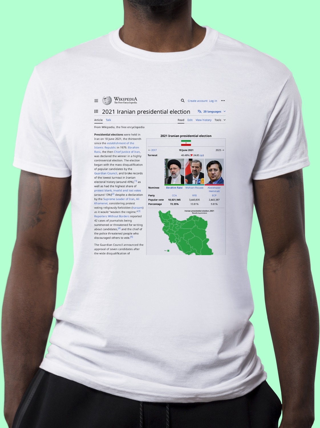 2021_Iranian_presidential_election Wikipedia Shirt