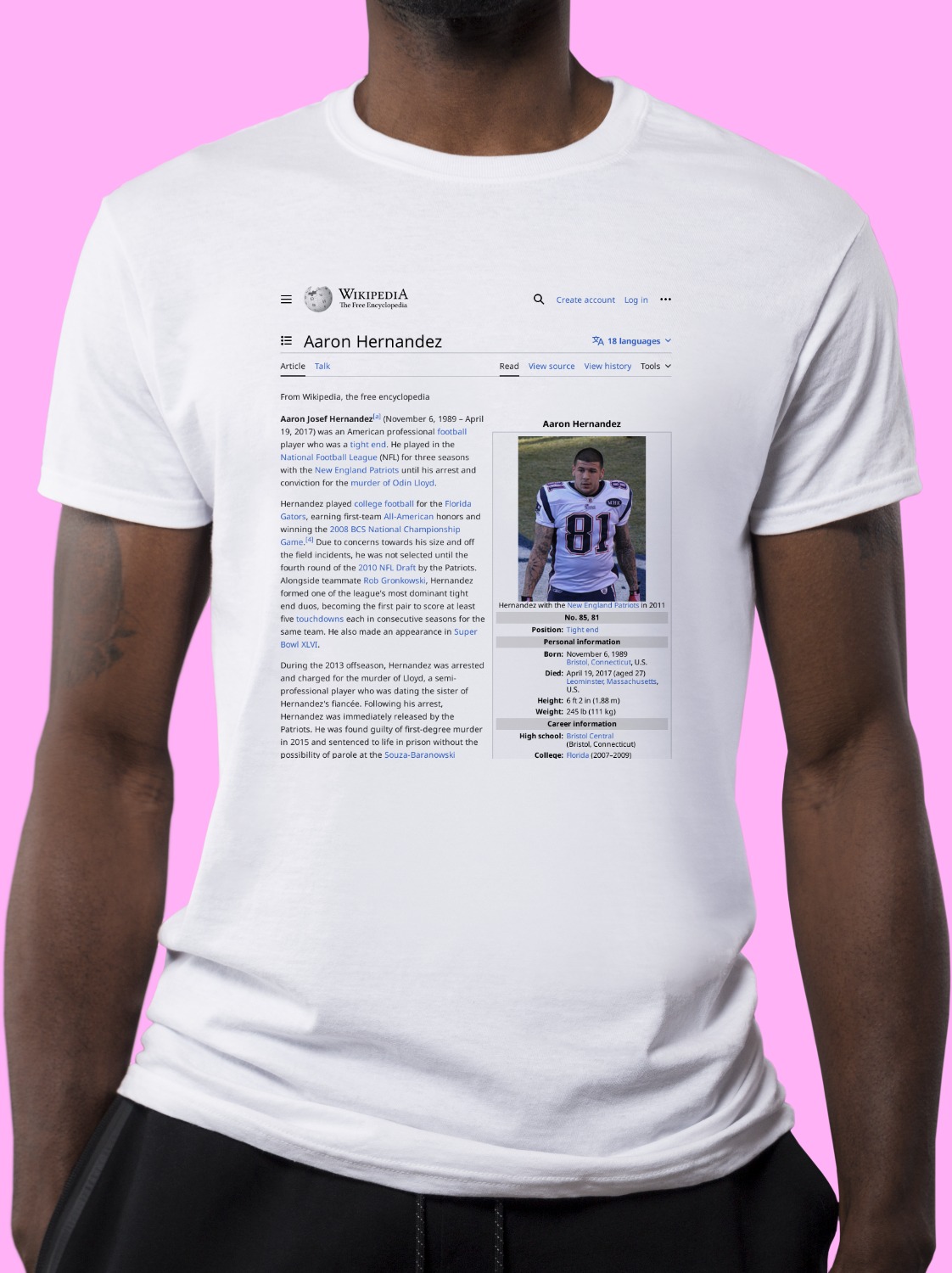 Aaron_Hernandez Wikipedia Shirt