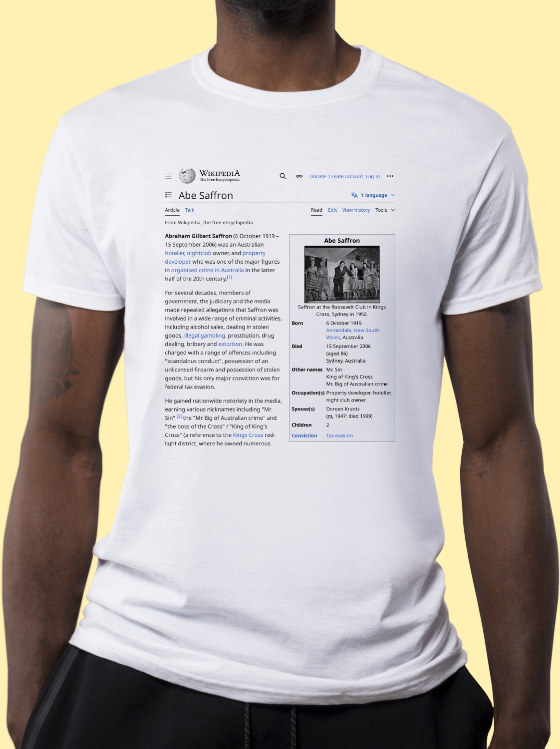 Abe_Saffron Wikipedia Shirt