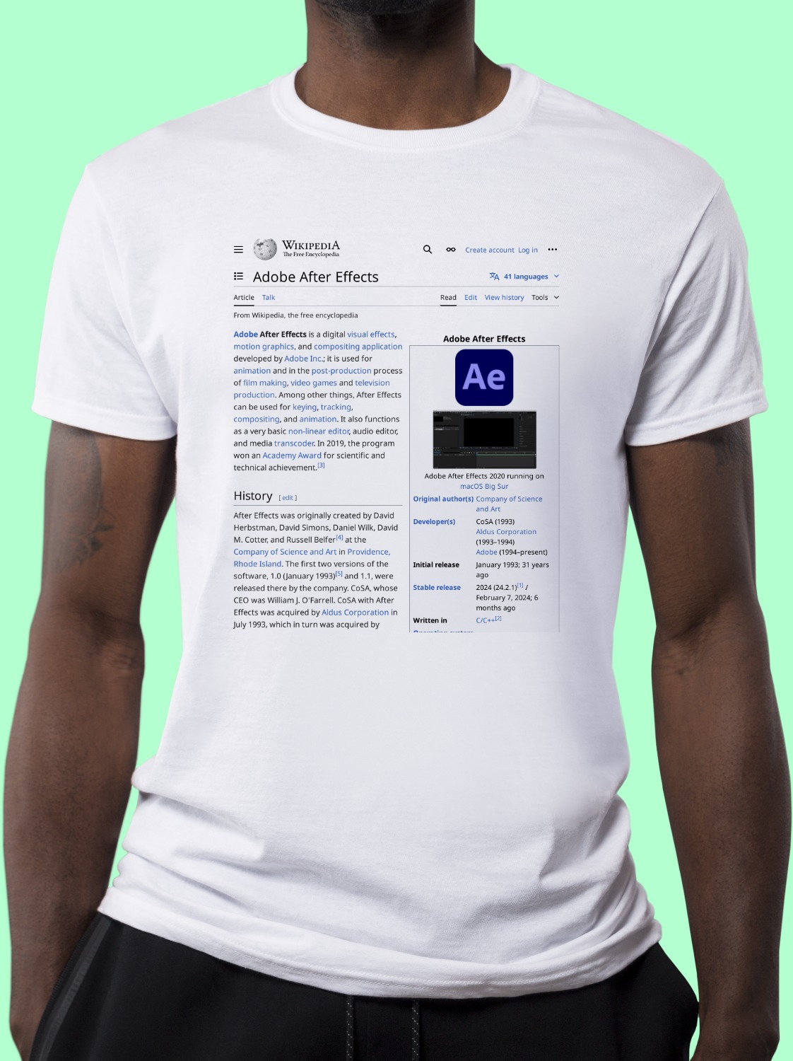 Adobe_After_Effects Wikipedia Shirt