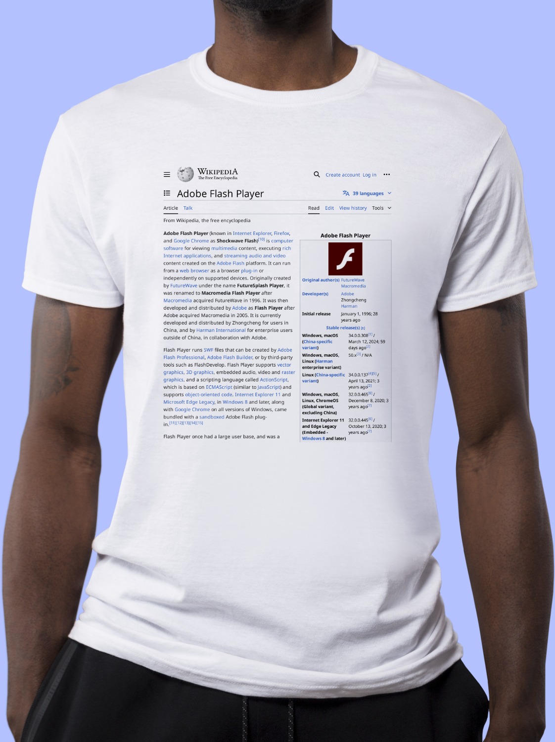 Adobe_Flash_Player Wikipedia Shirt