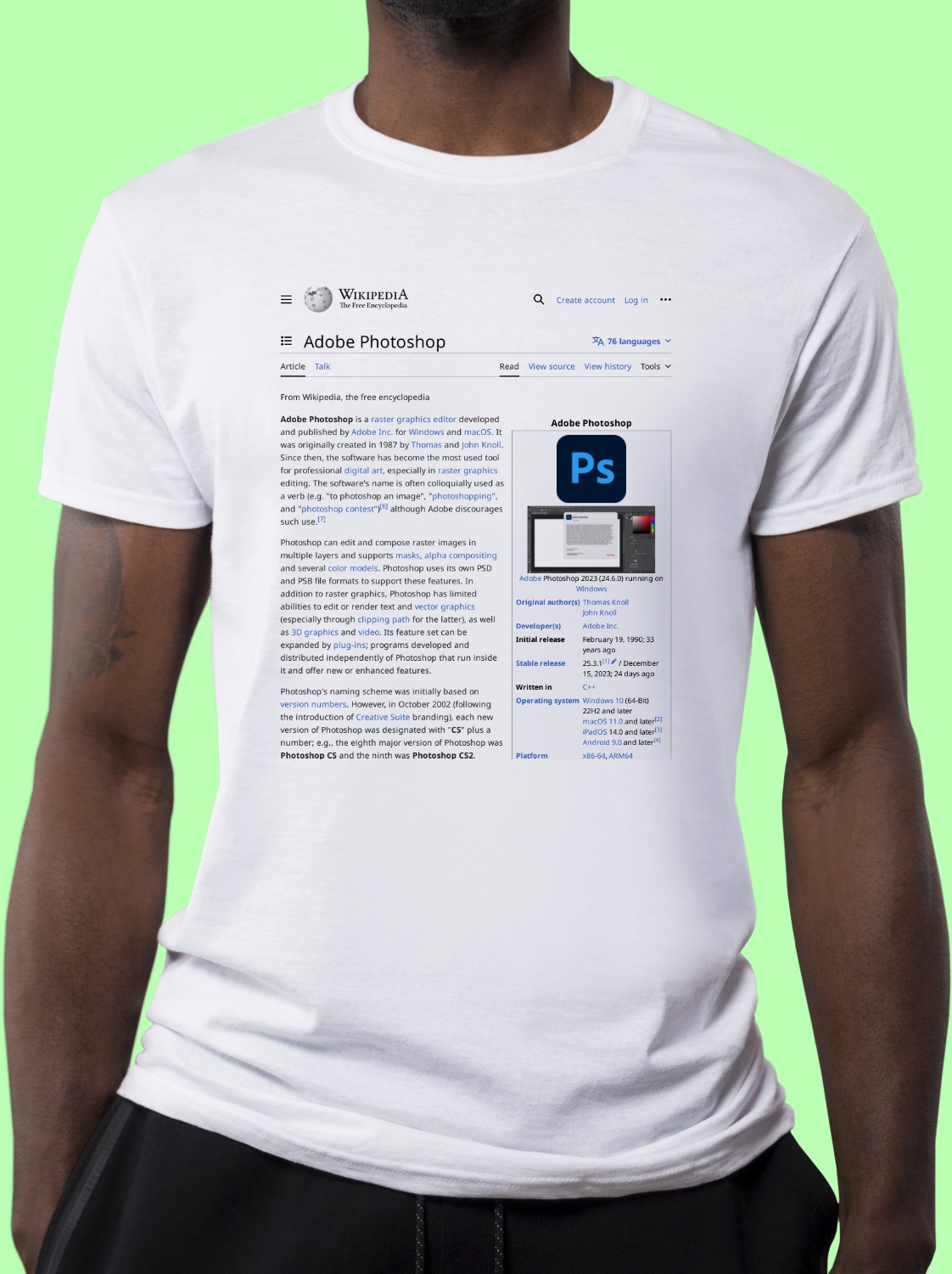 Adobe_Photoshop Wikipedia Shirt