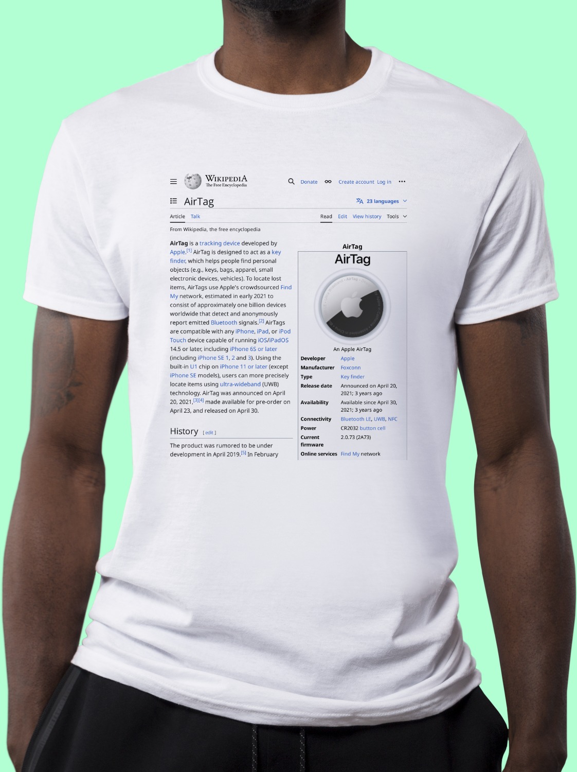 AirTag_(tracker) Wikipedia Shirt