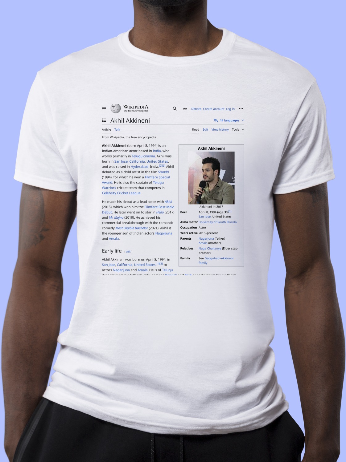 Akhil_Akkineni Wikipedia Shirt