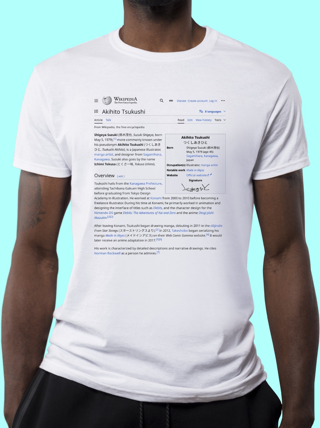 Akihito_Tsukushi Wikipedia Shirt
