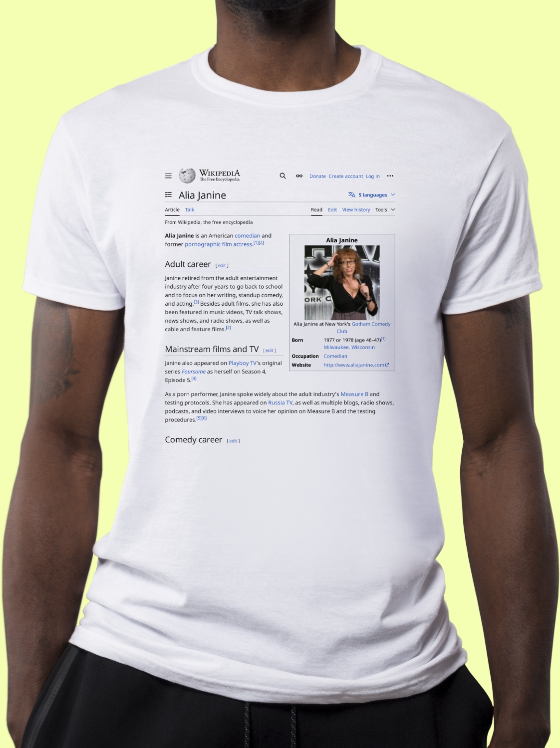 Alia_Janine Wikipedia Shirt