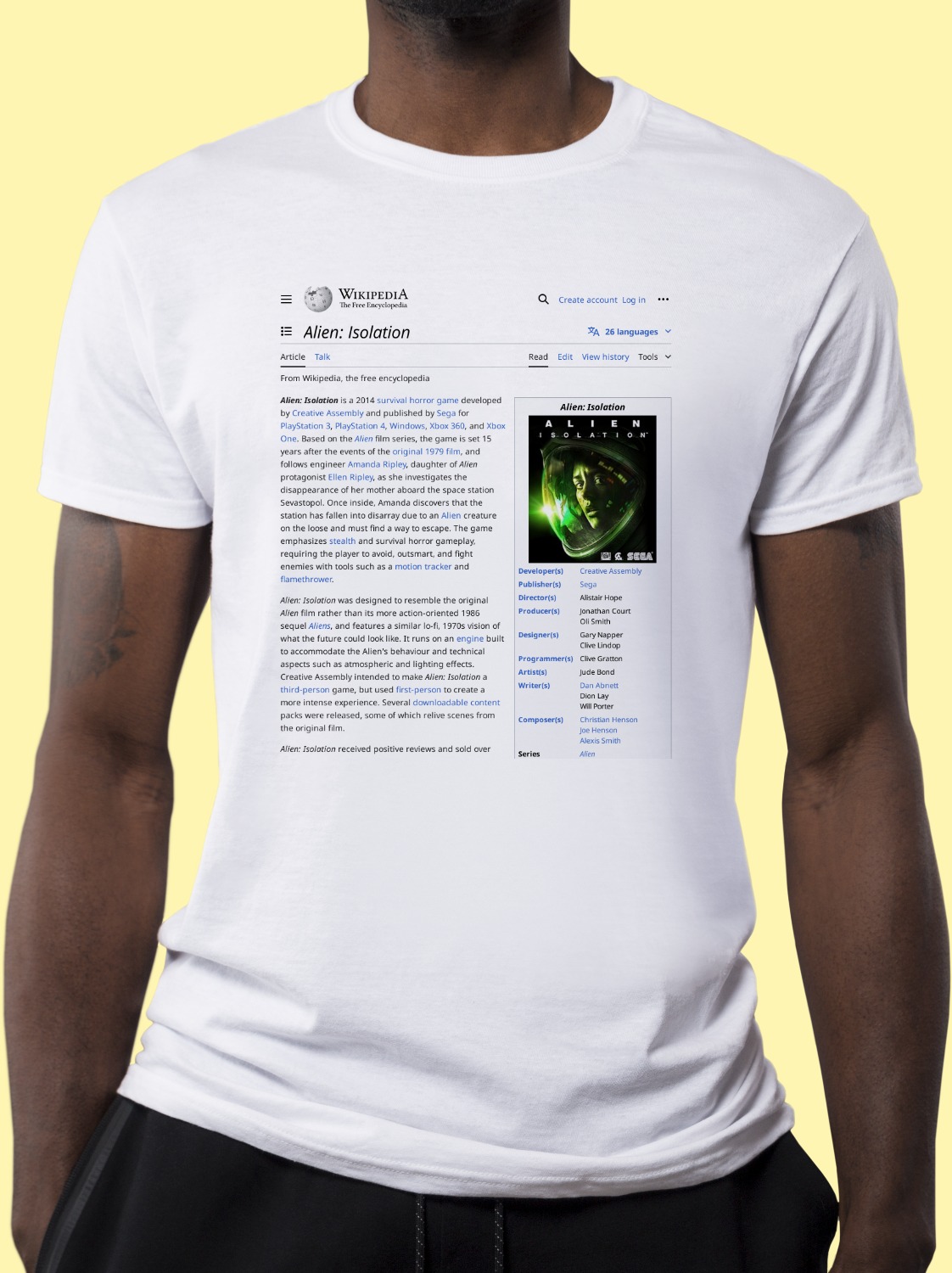 Alien:_Isolation Wikipedia Shirt