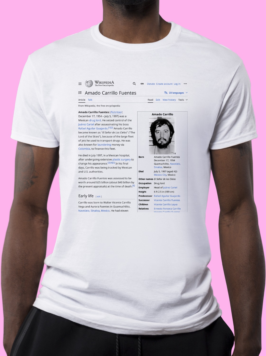 Amado_Carrillo_Fuentes Wikipedia Shirt