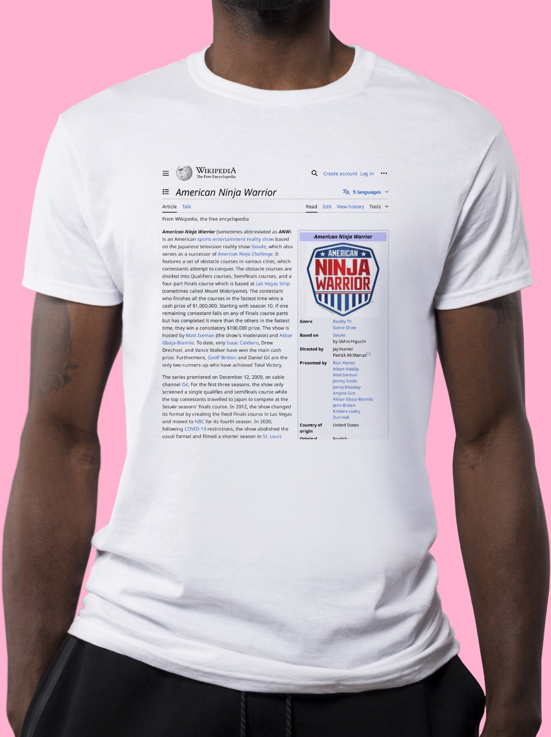 American_Ninja_Warrior Wikipedia Shirt