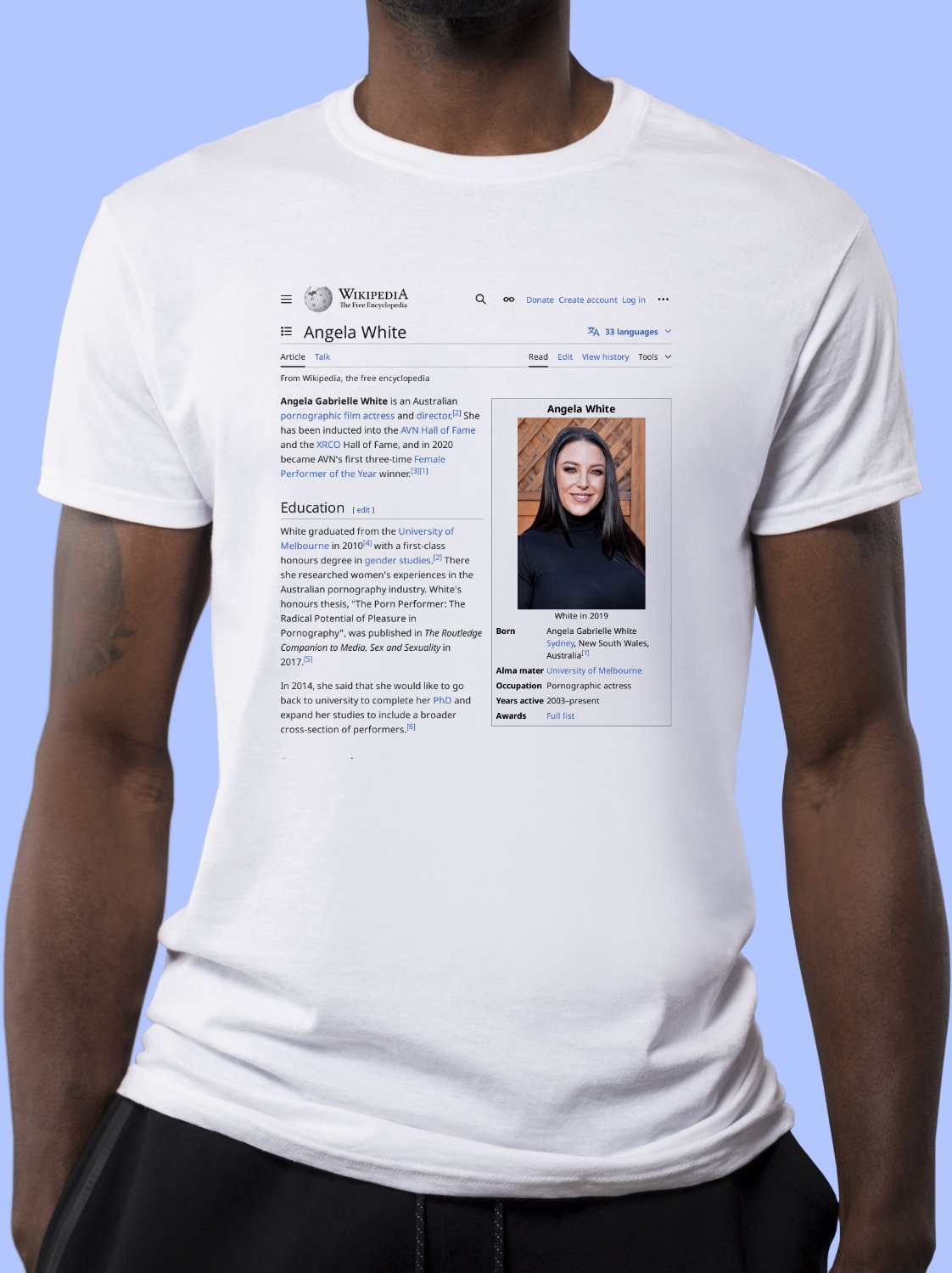 Angela_White Wikipedia Shirt