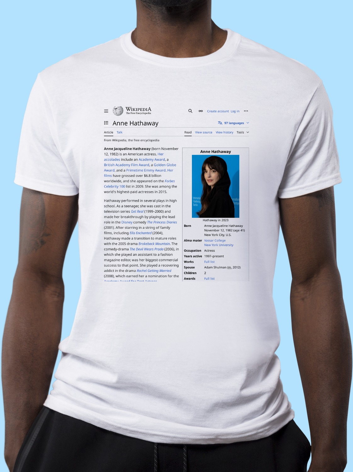 Anne_Hathaway Wikipedia Shirt