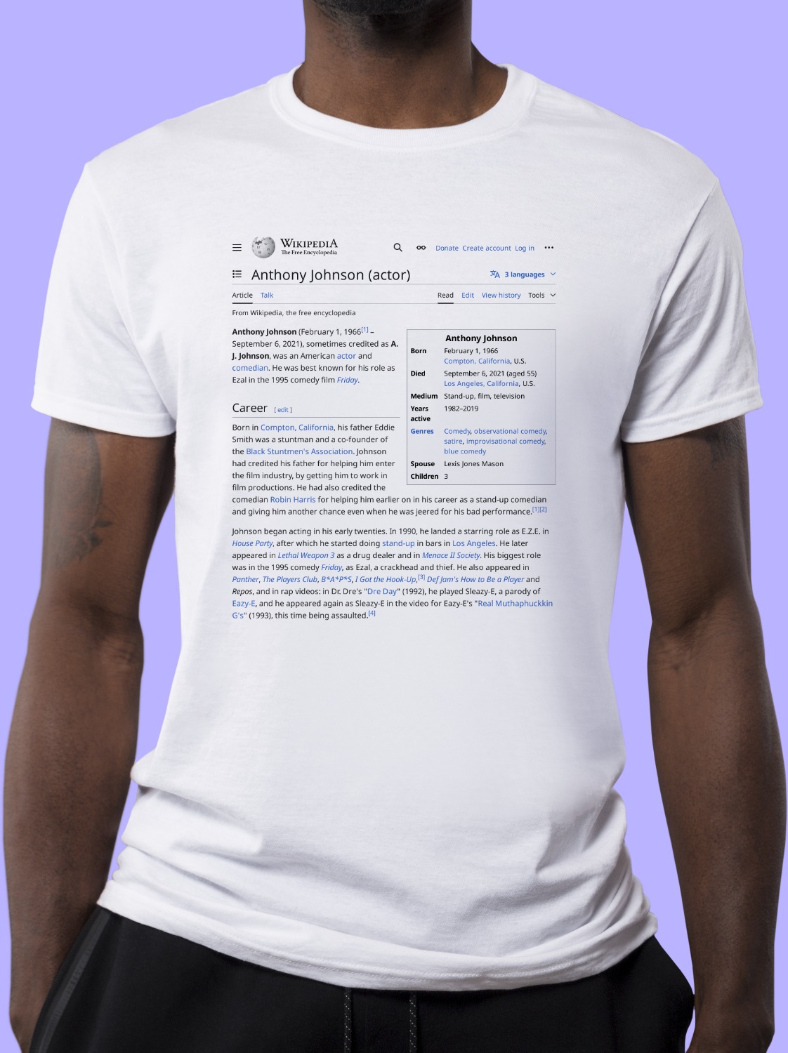 Anthony_Johnson_(actor) Wikipedia Shirt